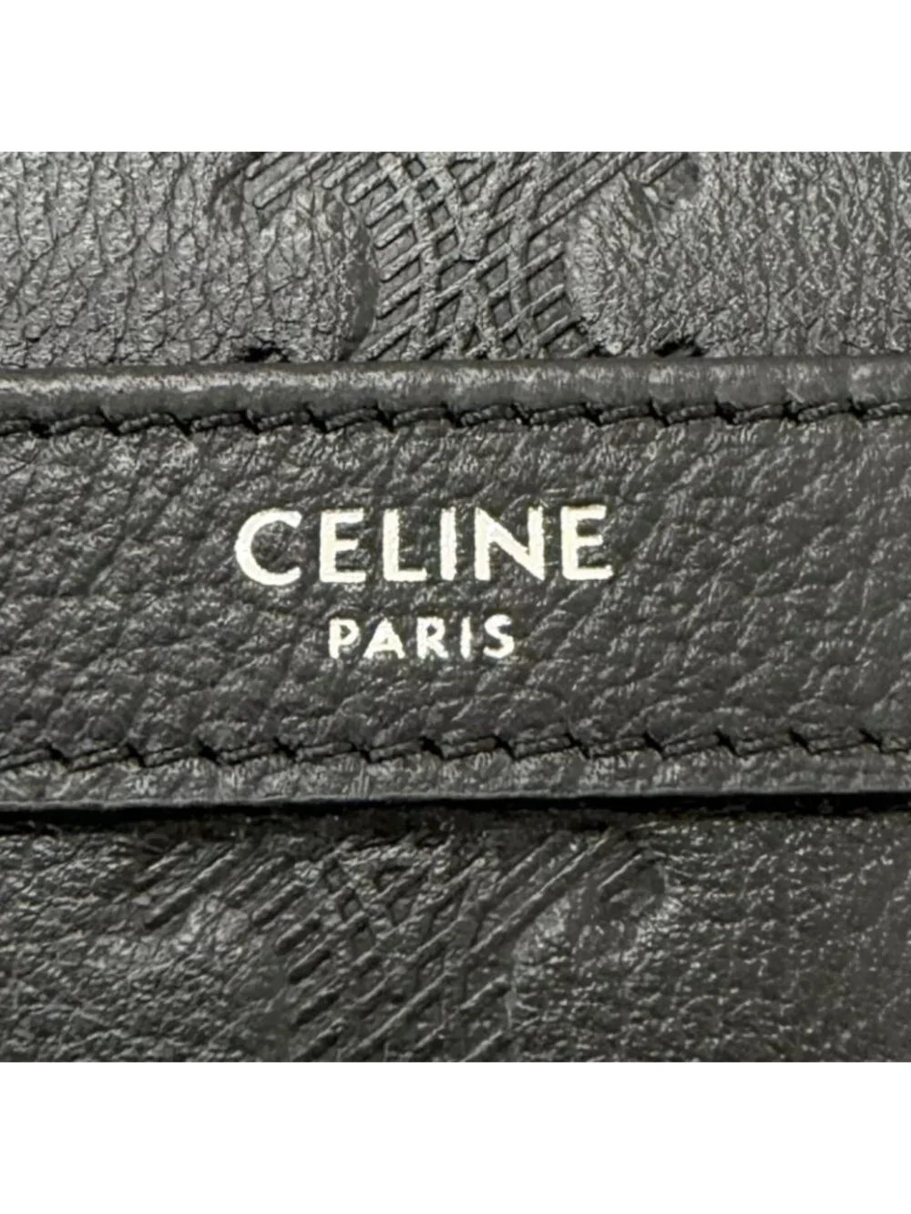 Celine Horizontal Messenger Leather Triomphe Medium Shoulder Bag